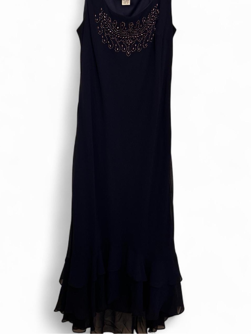 S.L. Fashions Women’s Navy Blue Two-Piece Dress Set (Size 16)